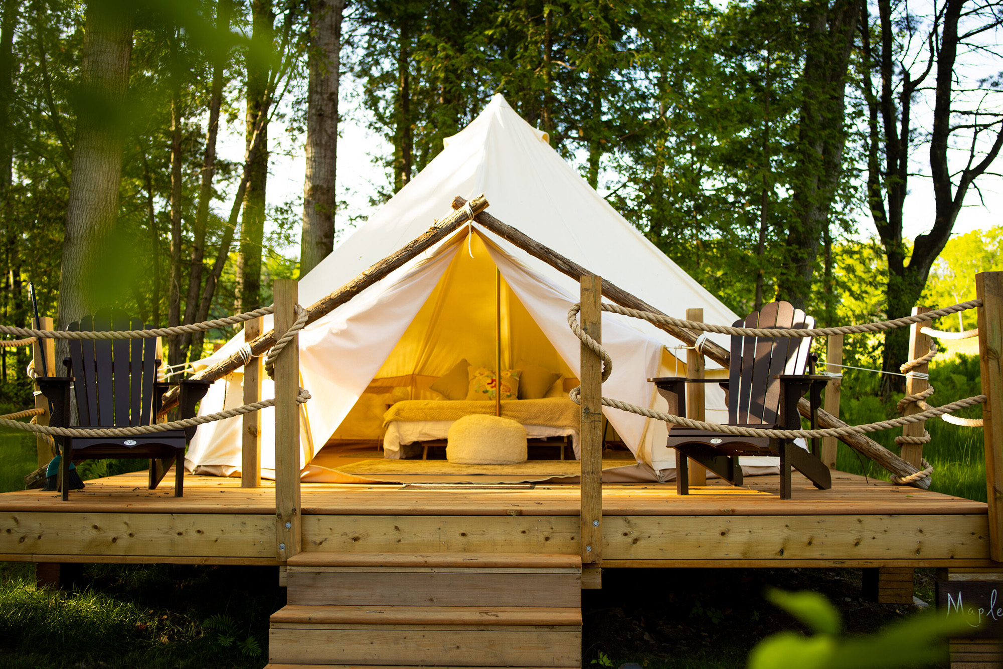 glamping in Ontario - bell tents